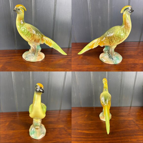 Vintage Pair of Stewart B. McCulloch Ceramic Pheasant Figurines Hand Painted - Picture 9 of 15